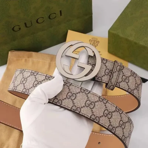 Gucci GG Marmont Belt Beige Canvas Belt - 1