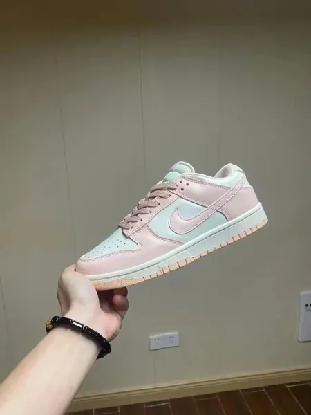 Nike Dunk Low Pastel Pink and Mint Green Sneakers - 1