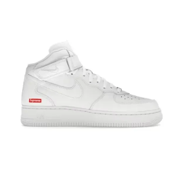 Supreme x Nike Air Force 1 Mid White Sneakers - 1