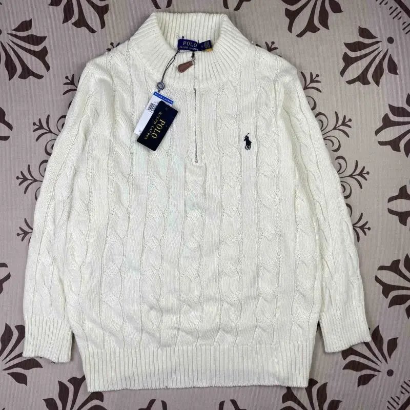 Ralph Lauren Cable Knit Cardigan White Sweater - 9