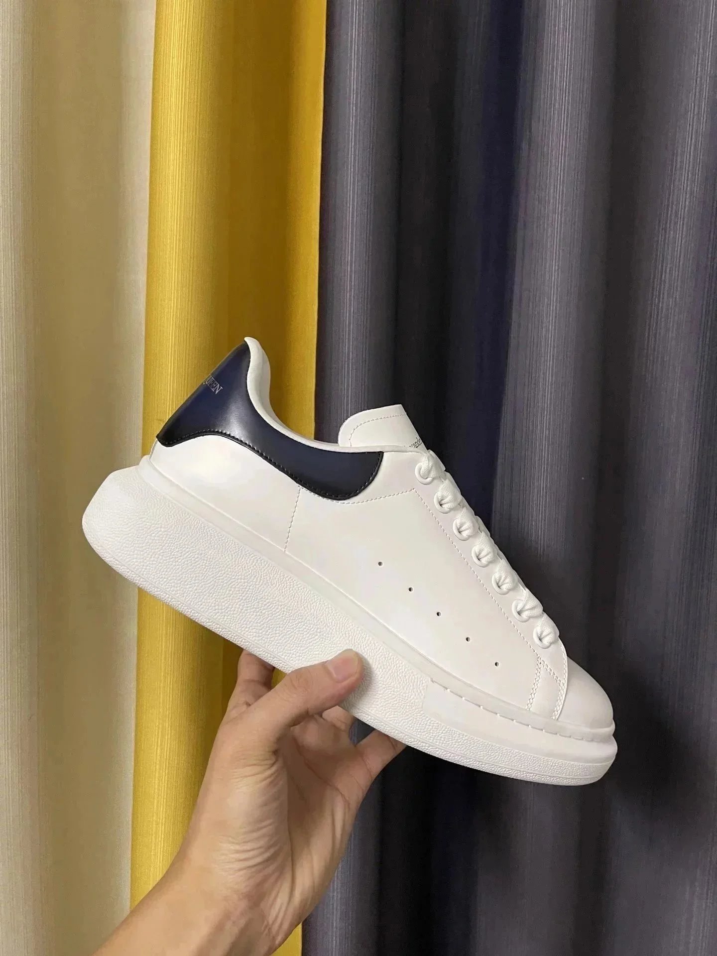Alexander McQueen Oversized Sneaker White/Navy Sneakers - 1