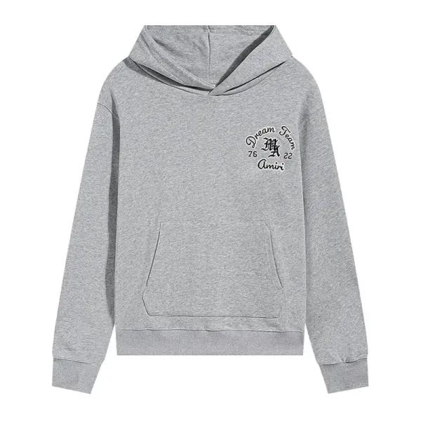 Amiri Dream Team Embroidered Hoodie Gray - 1