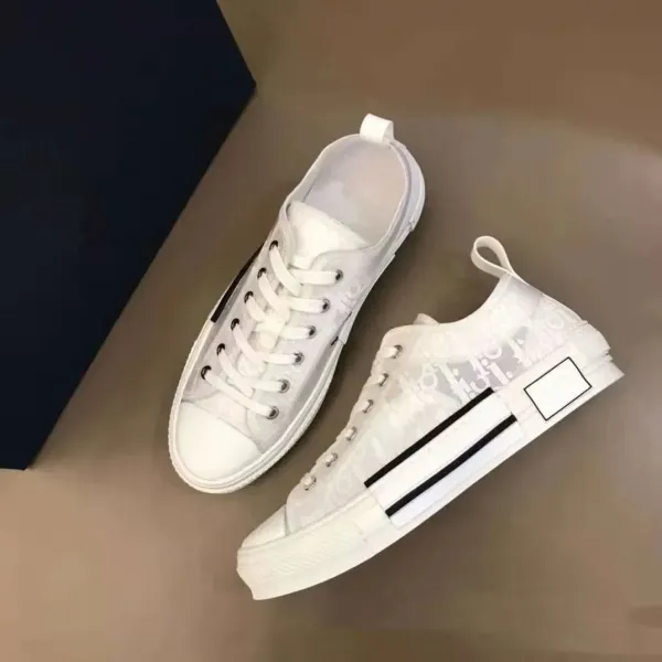 Dior B23 Low-Top White Mesh Sneakers - 1