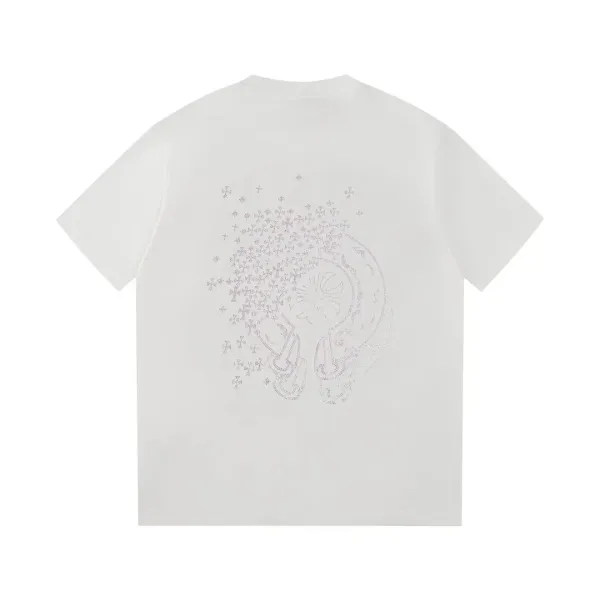 Off-White Dandelion Crystal Embroidery White T-Shirt - 1