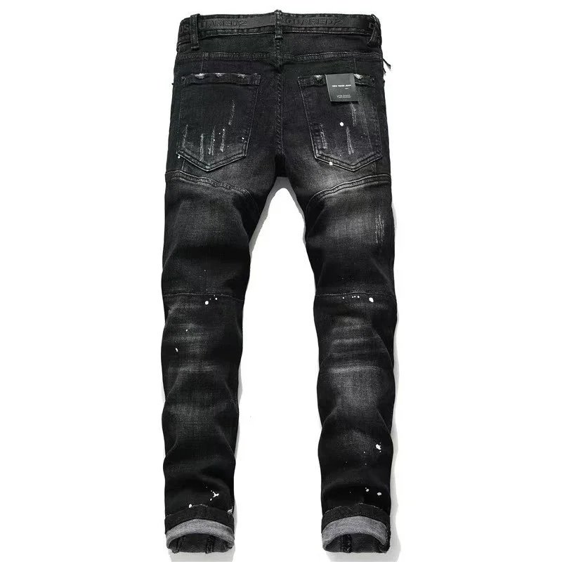 DSQUARED2 Paint Splatter Distressed Black Jeans - 11