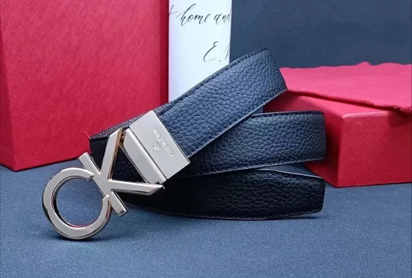 Calvin Klein CK Logo Buckle Leather Belt Black - 5