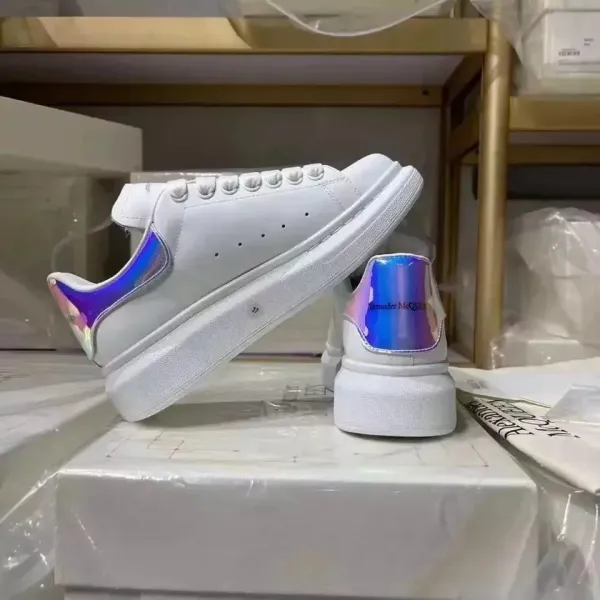 Alexander McQueen Oversized Sneakers White Holographic Heel Sneakers - 1