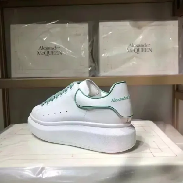 Alexander McQueen Oversized Sneaker White with Mint Green Accents Sneakers - 1