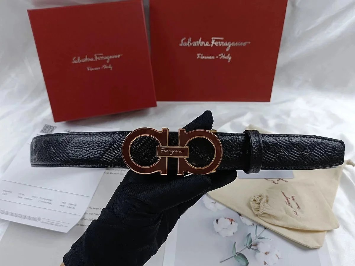 Salvatore Ferragamo Gancini Leather Belt