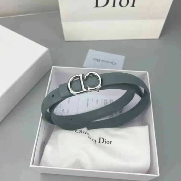 Dior CD Belt Sage Green Leather Belt - 1