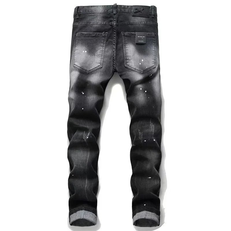 DSQUARED2 Paint Splatter Distressed Black Jeans - 7