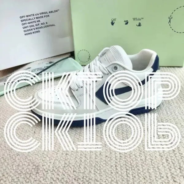 Off-White c/o Virgil Abloh x Nike Court Borough Low 2 White/Navy Sneakers - 1