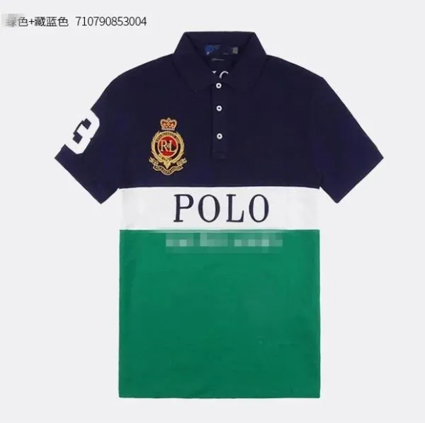 Ralph Lauren Polo Big Pony Colorblock Navy Green Polo - 1
