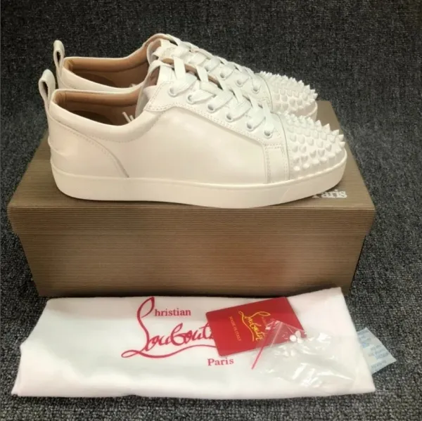 Christian Louboutin Louis Junior Spikes White Sneakers - 1