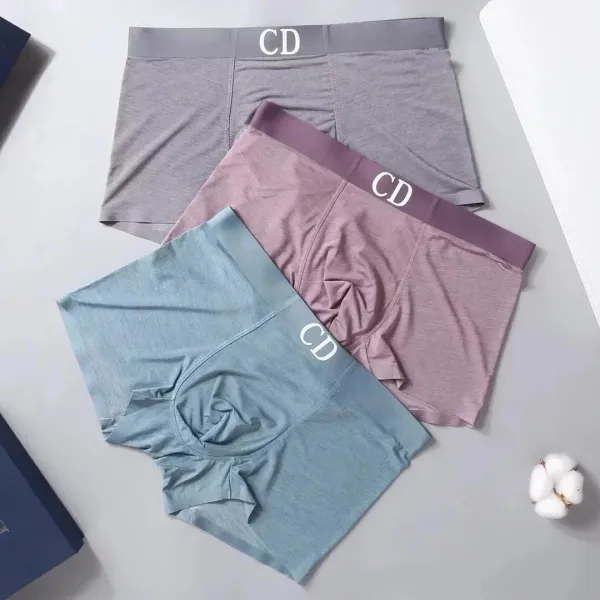 Dior CD Logo Boxer Briefs in Gray, Mauve, and Seafoam Green - 1
