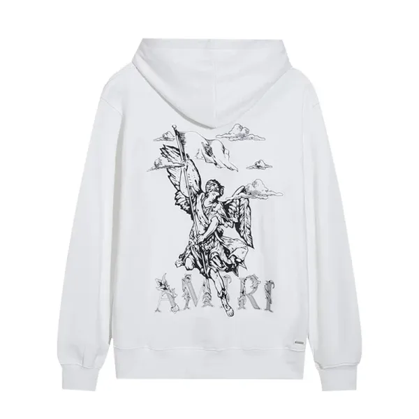 Amiri Angel Print White Hoodie - 1