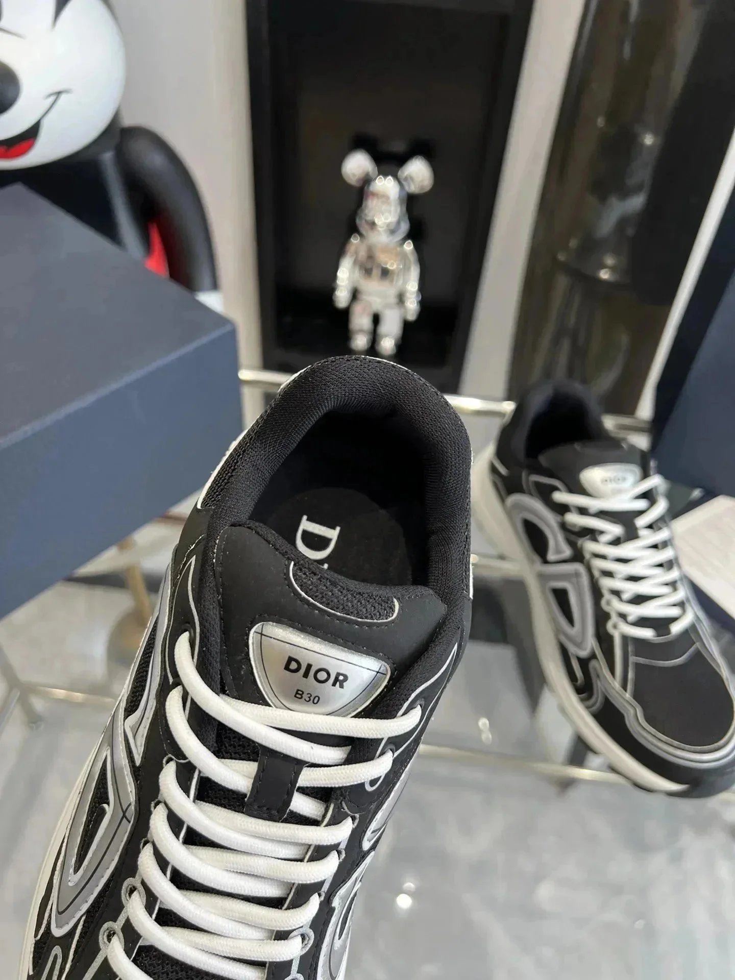 Dior B23 Sneakers Gray and Black Chunky Sneakers - 4