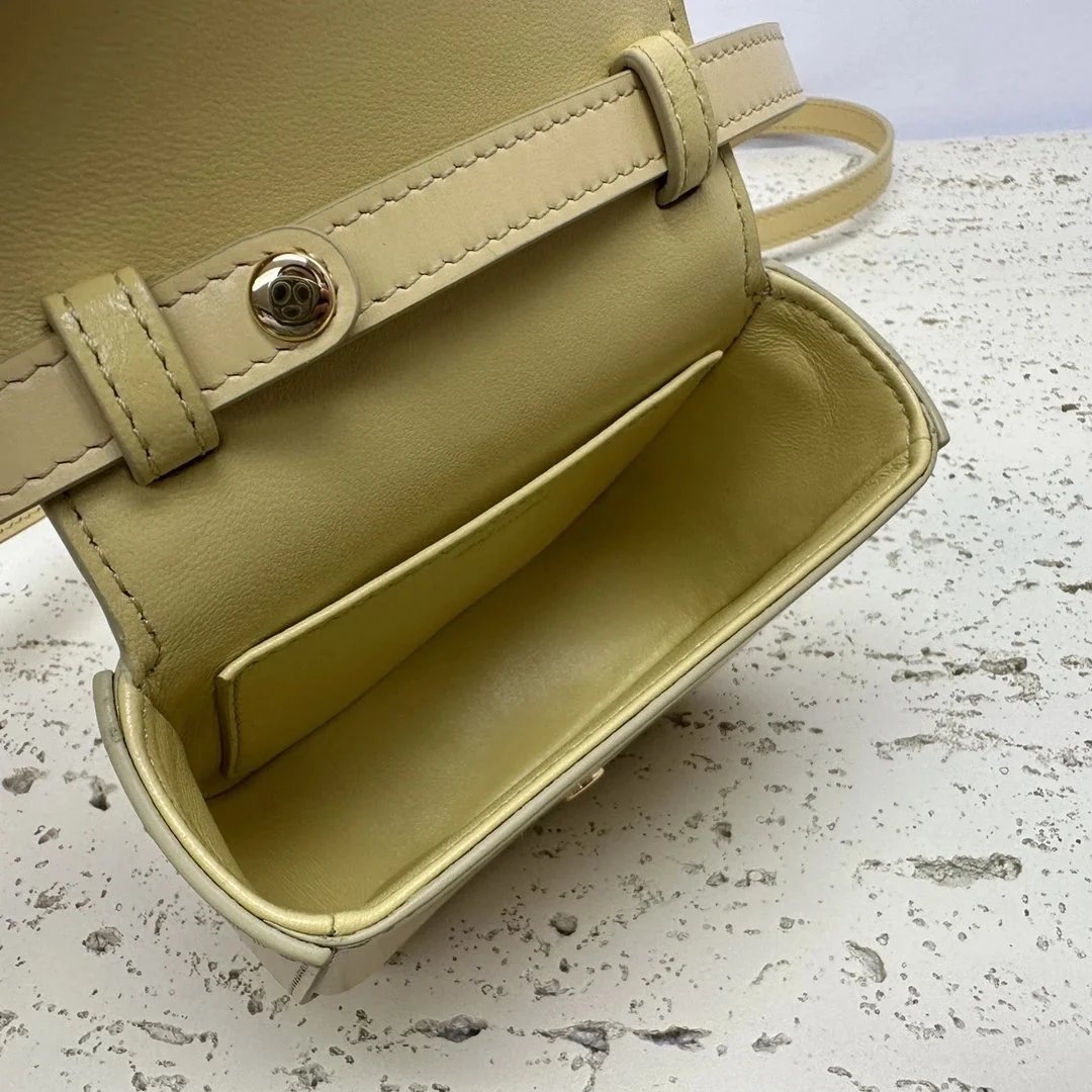 Celine Triomphe Mini Saddle Bag Beige Crossbody Bag - 9
