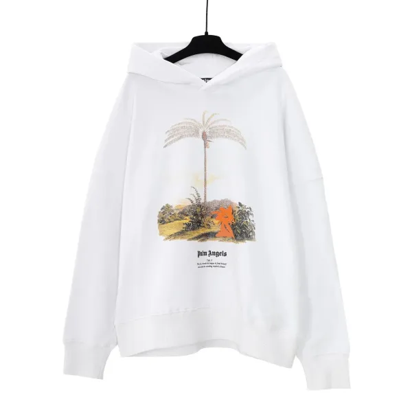 Design Shark Print Oversized Hoodie Beige - 6