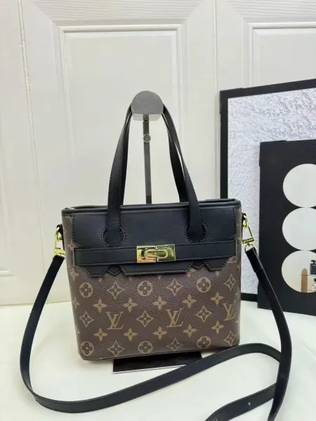 Louis Vuitton Onthego Mini Monogram Canvas Black Trim Handbag - 1
