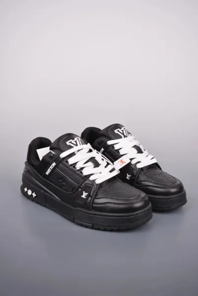 Louis Vuitton Trainer Black Leather Sneakers - 1