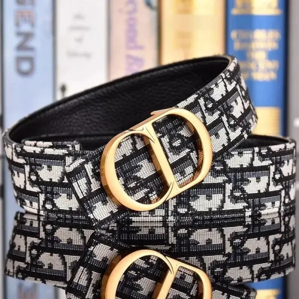 Dior Oblique Monogram Canvas Belt Black and White - 3
