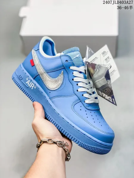 Nike x Off-White Air Force 1 Low University Blue Sneakers - 1