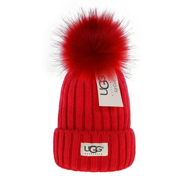 UGG Pom Pom Beanie - Ribbed Knit with Faux Fur Pompom - 4