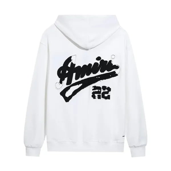 Amiri Script Logo White Hoodie - 1