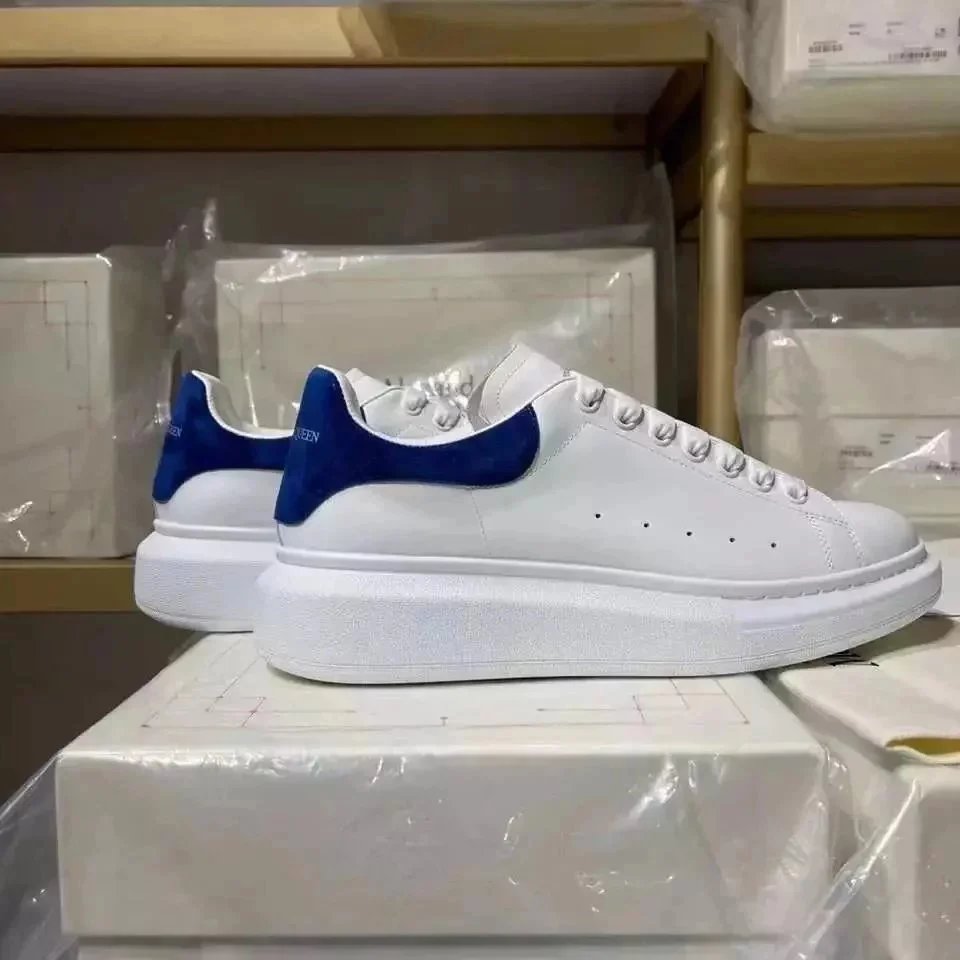 Alexander McQueen Oversized Sneaker White and Navy Blue Chunky Sneakers - 1