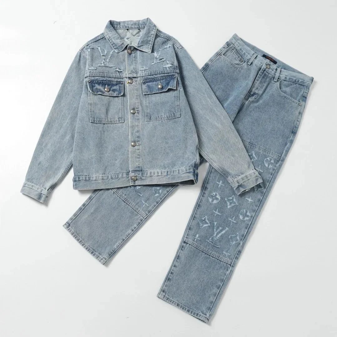 Louis Vuitton Men's Denim Jacket and Pants Set