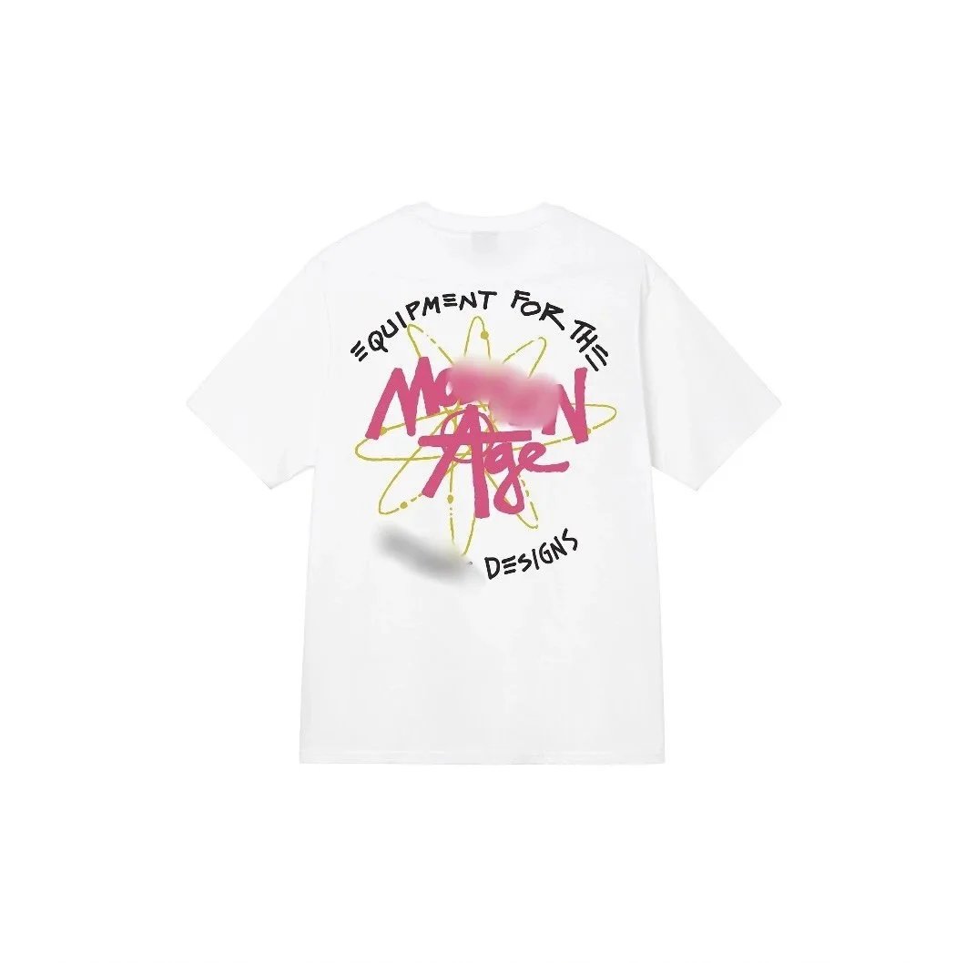 Stussy Oval Logo Distressed Print White T-Shirt - 5