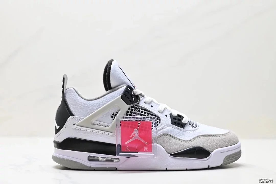 Air Jordan 4 Retro White Cement Grey Sneakers - 3
