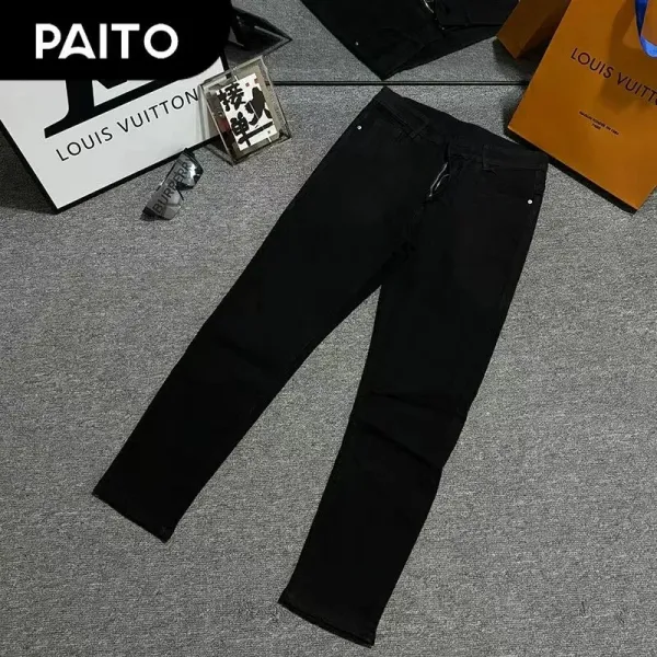 Louis Vuitton Monogram Print Pants with Red Dragon Embroidery Black Pants - 7