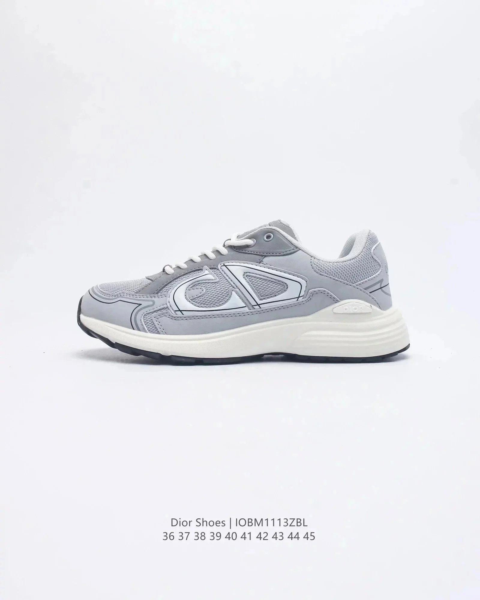 Dior B23 Low Gray Mesh Sneakers - 1