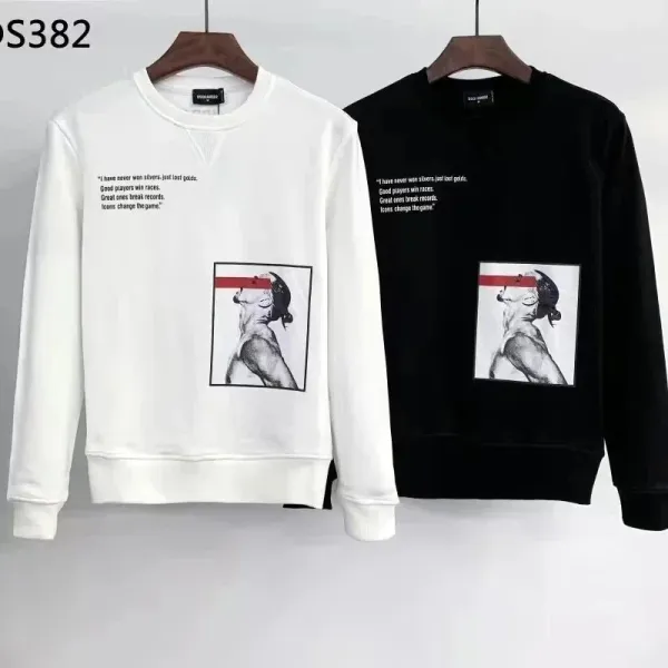 Dsquared2 Square Logo Crewneck Sweatshirt Black and White - 6