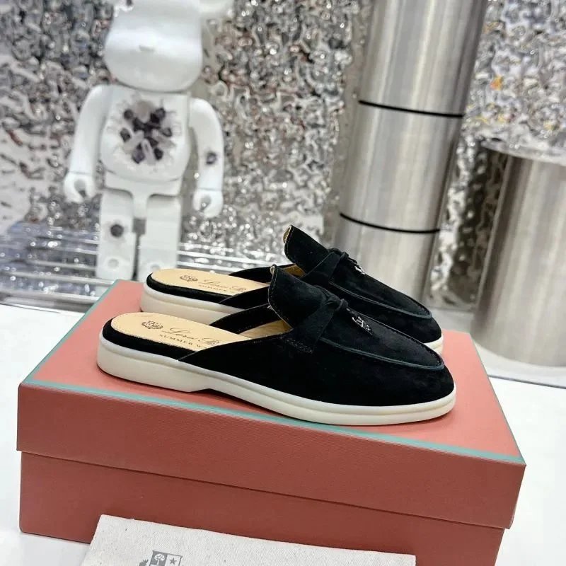 Loewe Summer Mule Beige Suede Loafers - 8