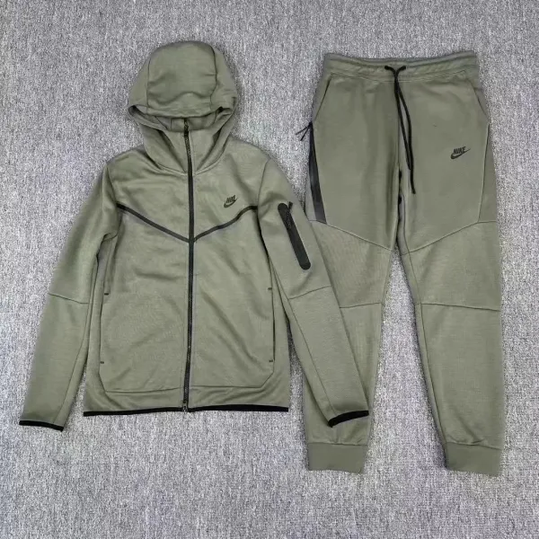 Nike Tech Fleece Olive Green Tracksuit - 1