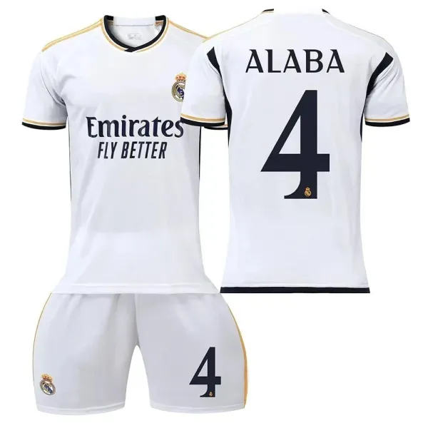 Real Madrid 2023-24 Home Jersey White with Gold Trim - 1