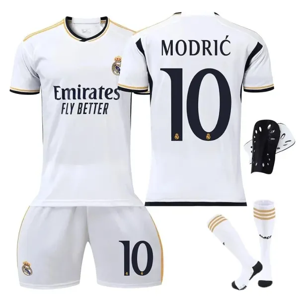 Real Madrid 2023-24 Home Jersey White with Gold Trim - 8