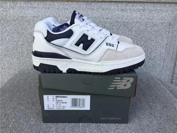 New Balance 550 White Navy Beige Sneakers - 10