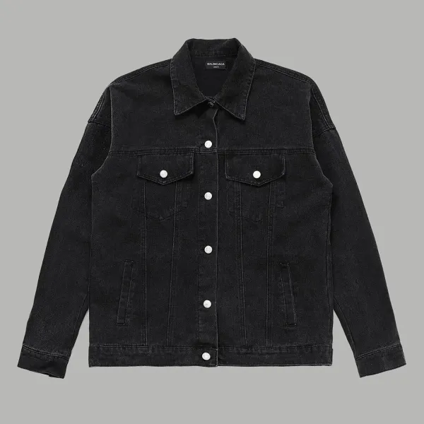 Balenciaga Classic Black Denim Jacket - 1