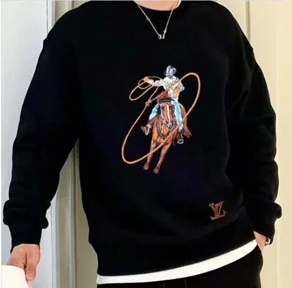 Louis Vuitton Logo-Print Black Crewneck Sweatshirt - 3