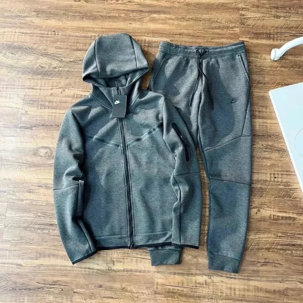 Nike Tech Fleece Full-Zip Hoodie and Joggers Set Gray - 1