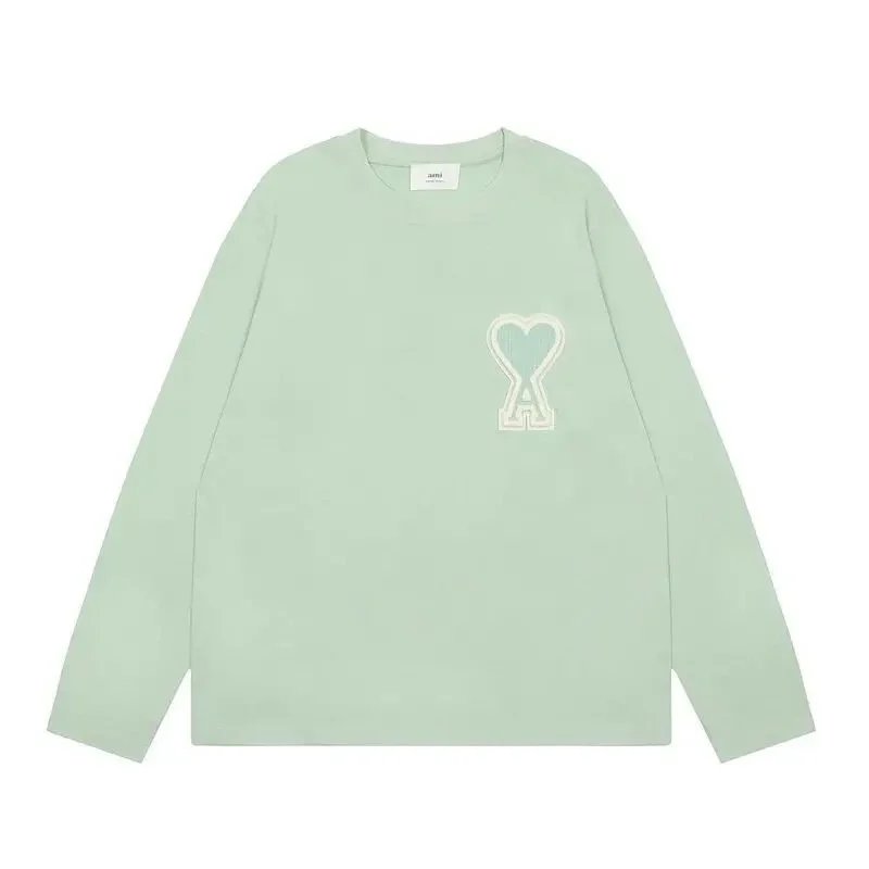 Ami Paris Heart Logo Long-Sleeve T-Shirt Forest Green - 10