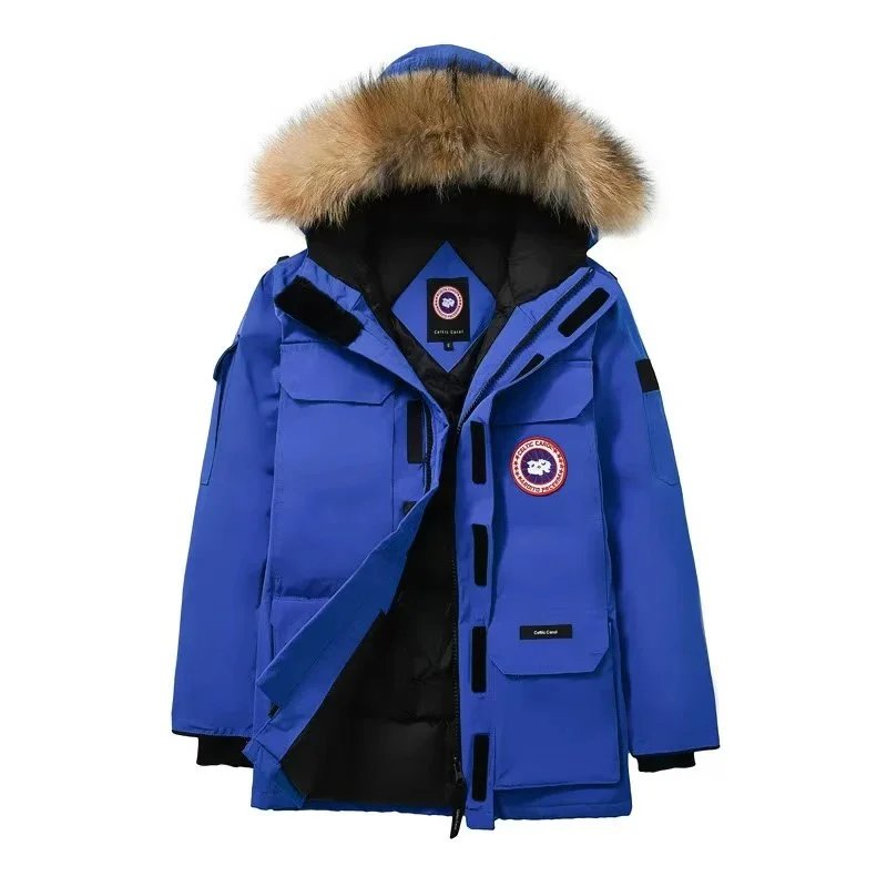 Canada Goose Expedition Parka Gray with Fur Trim Down Jacket - 4