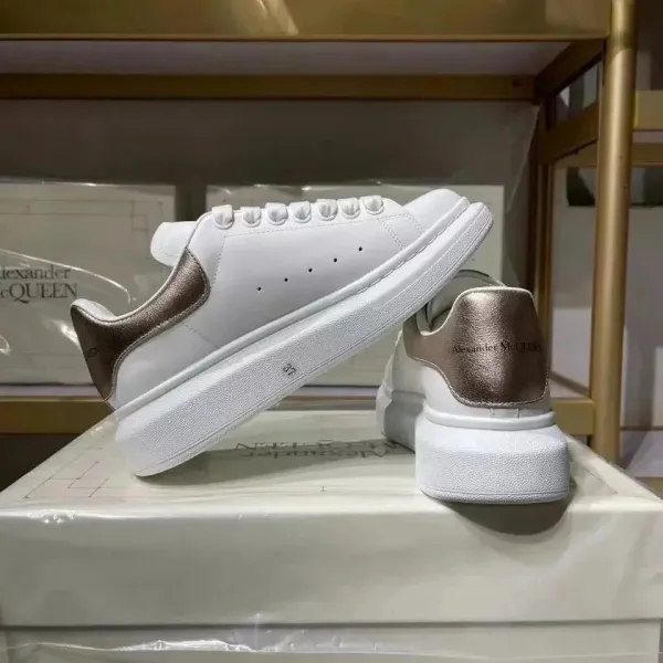 Alexander McQueen Oversized Sneakers White with Metallic Bronze Heel Tab Sneakers - 1