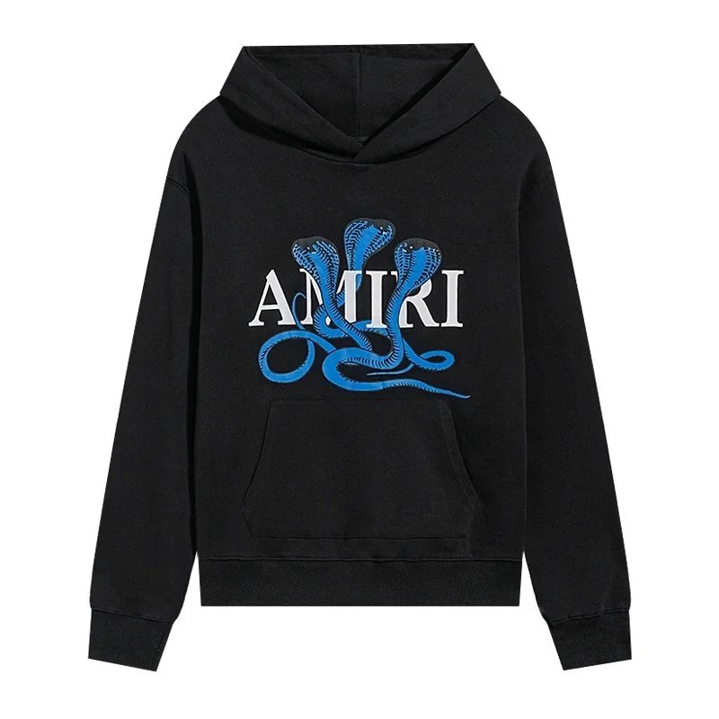 Amiri Cobra Print Black Hoodie - 1
