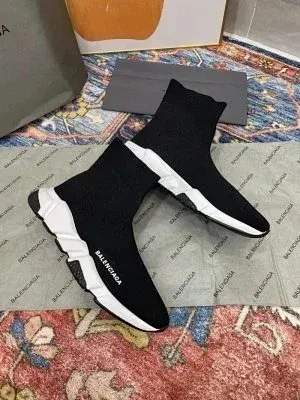 Balenciaga Speed Trainer Black White Green Sneakers - 10