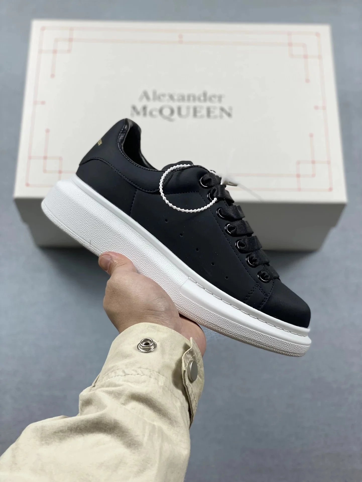 Alexander McQueen Oversized Sneaker White with Lime Green Heel Tab Sneakers - 8